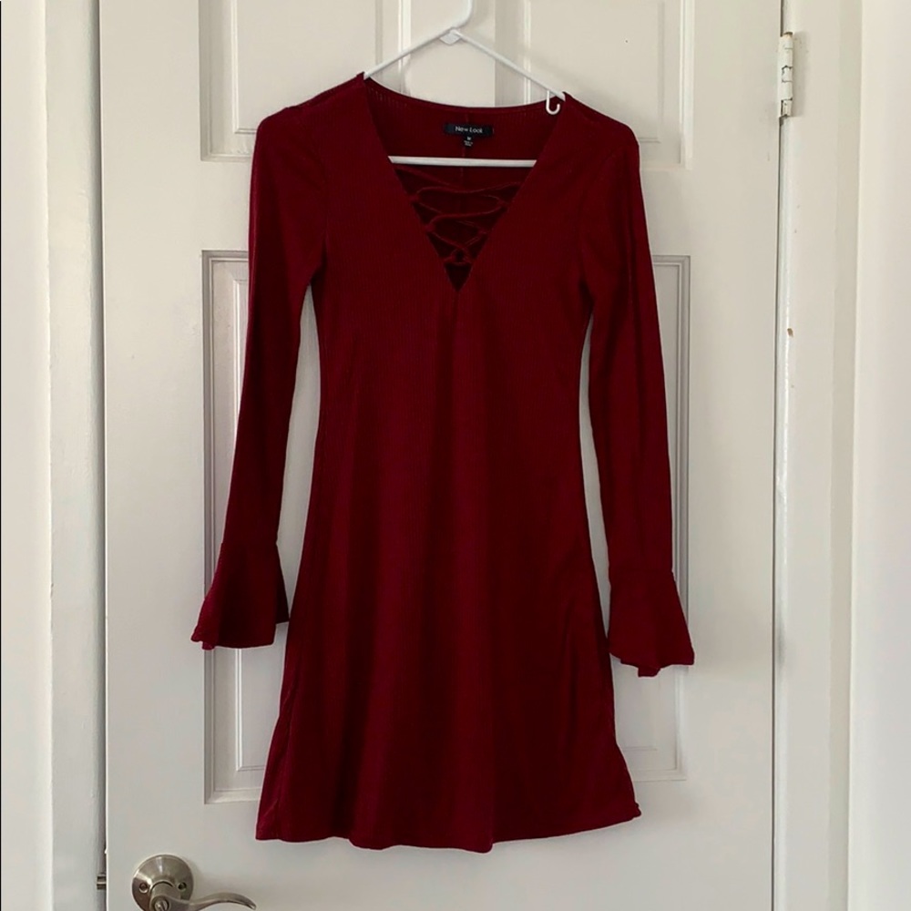 Burgundy/Deep Red Flowy Dress